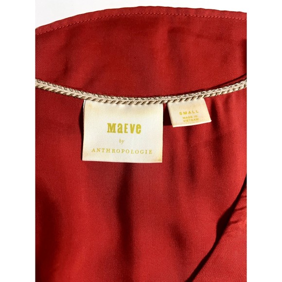 Anthropologie Maeve Ally Cupro Tunic Red Small - Picture 8 of 9